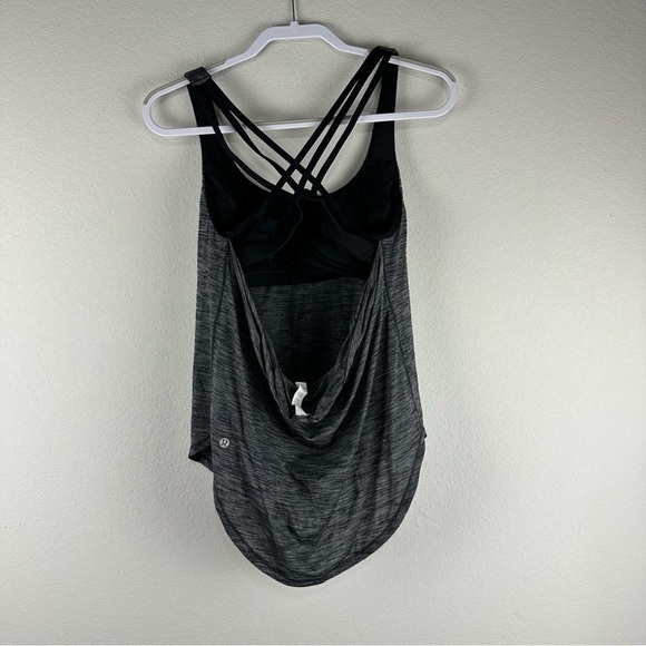Lululemon Gray Black Free To Be Serene 2 in 1 C/D Cup Bra Tank Top Size 8 - Picture 2 of 5